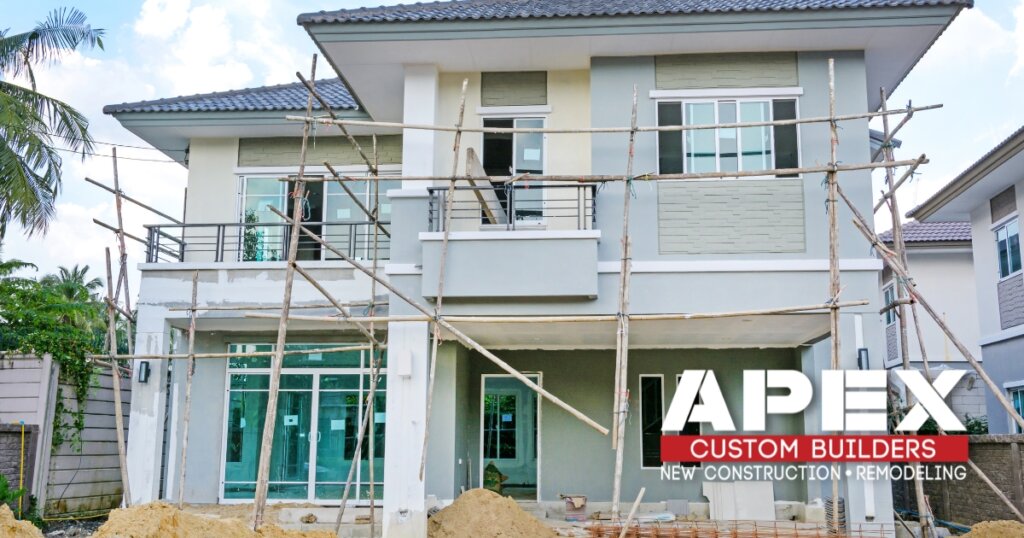 A custom home being finished.